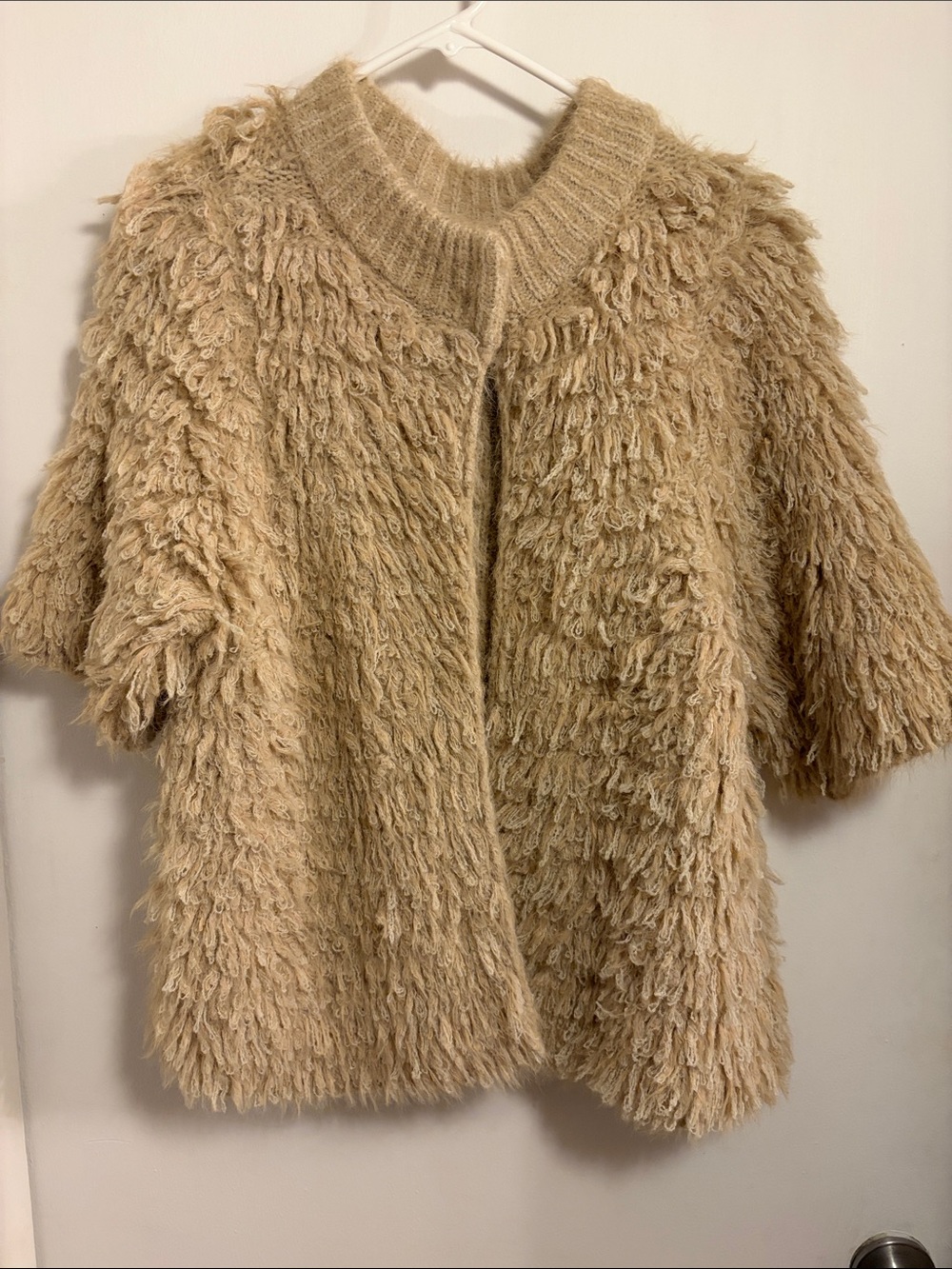 Anthropologie Shaggy Open-Front Cardigan KNITTED & KNOTTED